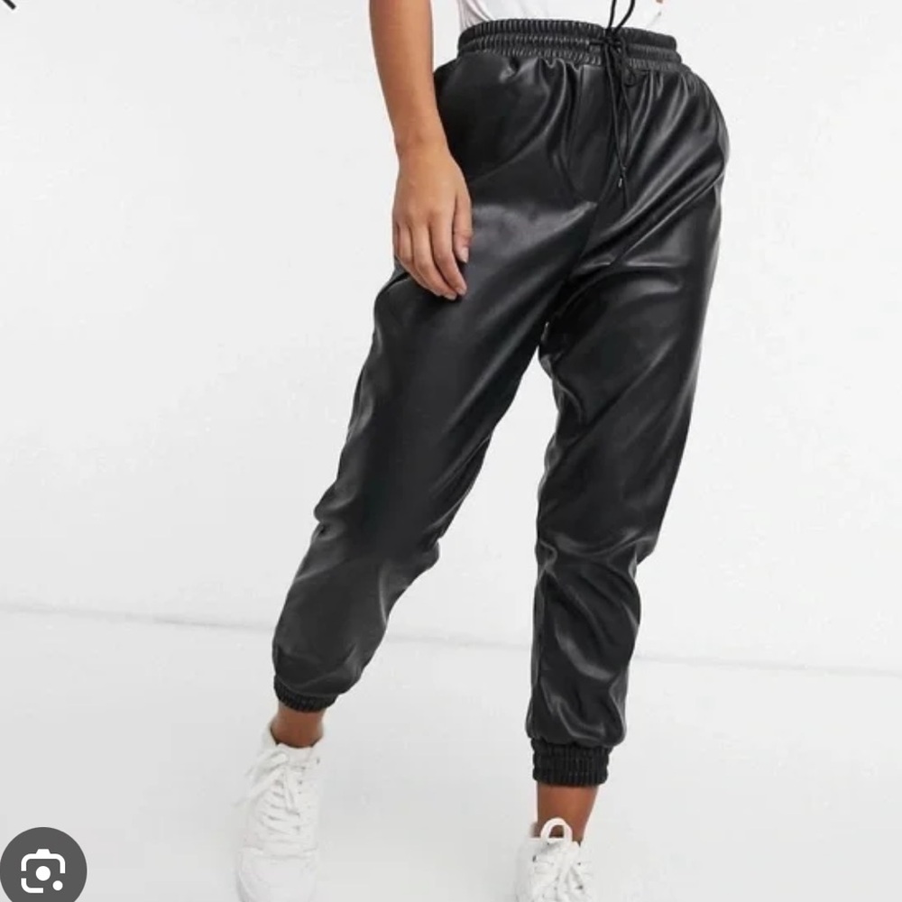 Zara faux leather joggers